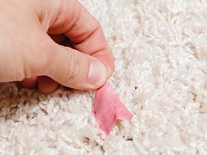 gum in carpet