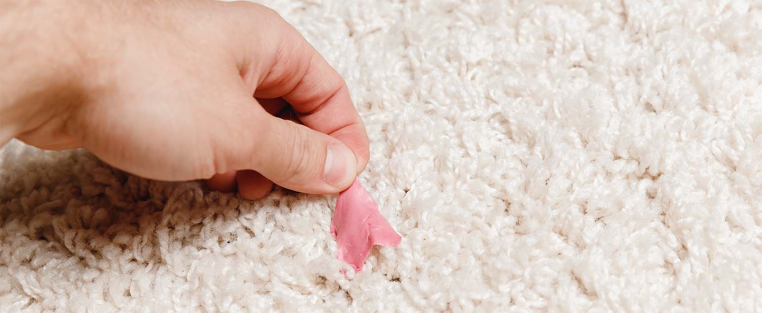 gum stuck in carpet